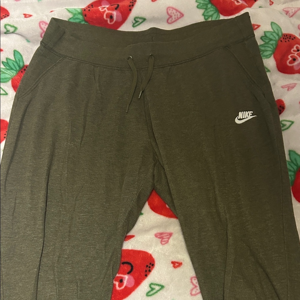Nike Women's Olive Joggers with Logo